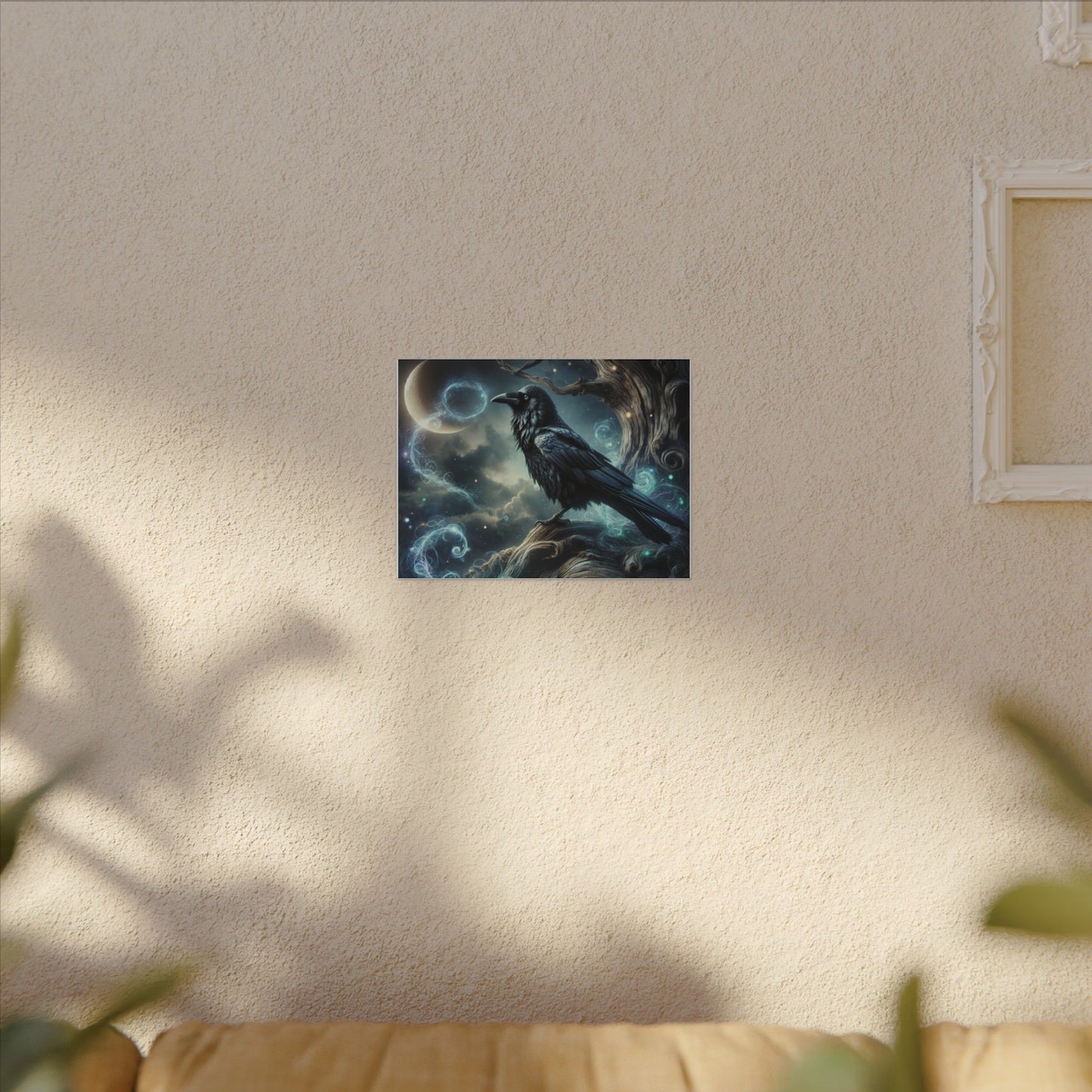 Mystical Raven Canvas Art Print, Boho Wall Decor, Home Aesthetic, Witchy Gift, Unique Art for Nature Lovers, Beautiful wall art