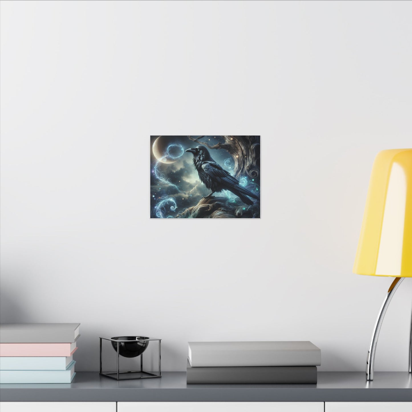 Mystical Raven Canvas Art Print, Boho Wall Decor, Home Aesthetic, Witchy Gift, Unique Art for Nature Lovers, Beautiful wall art