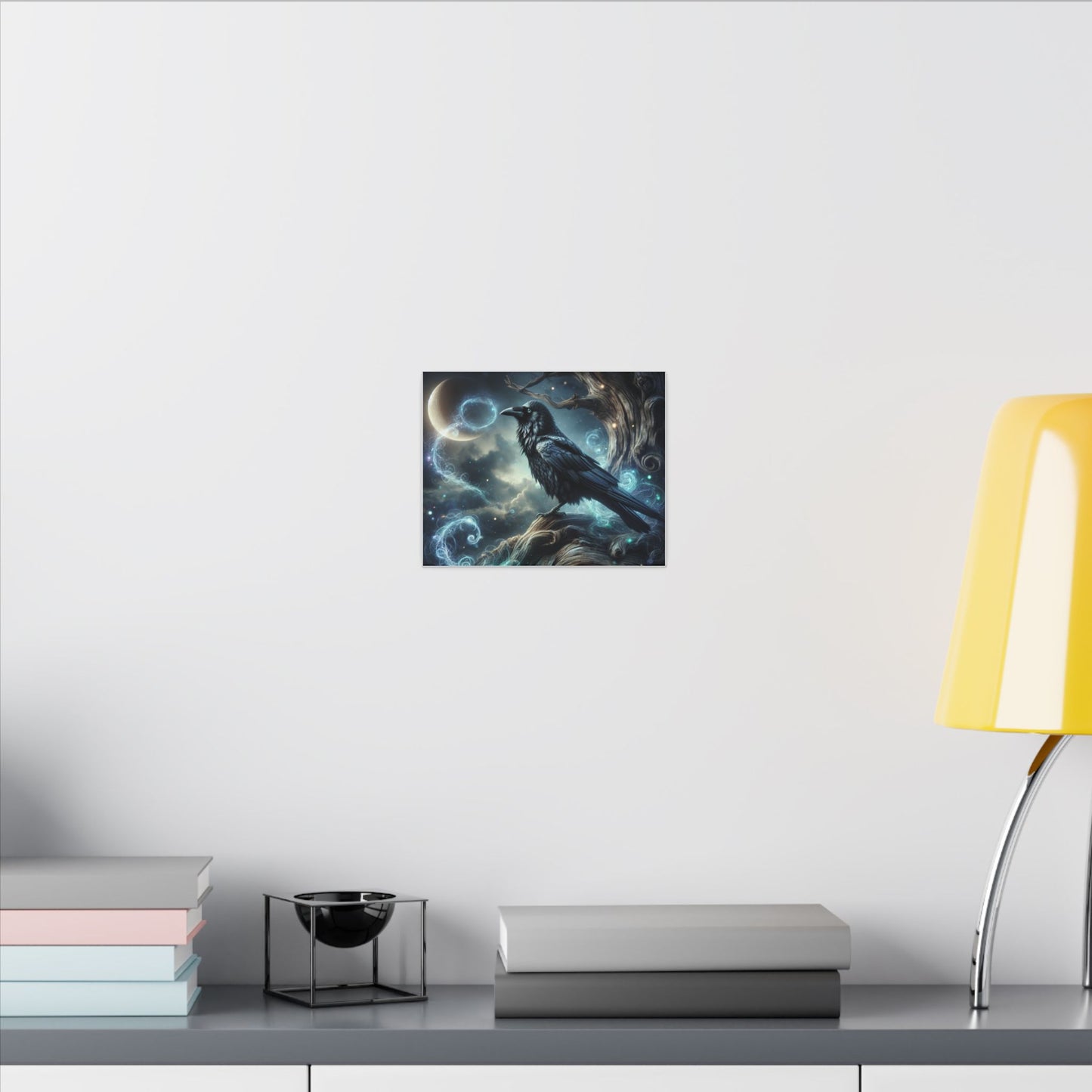Mystical Raven Canvas Art Print, Boho Wall Decor, Home Aesthetic, Witchy Gift, Unique Art for Nature Lovers, Beautiful wall art