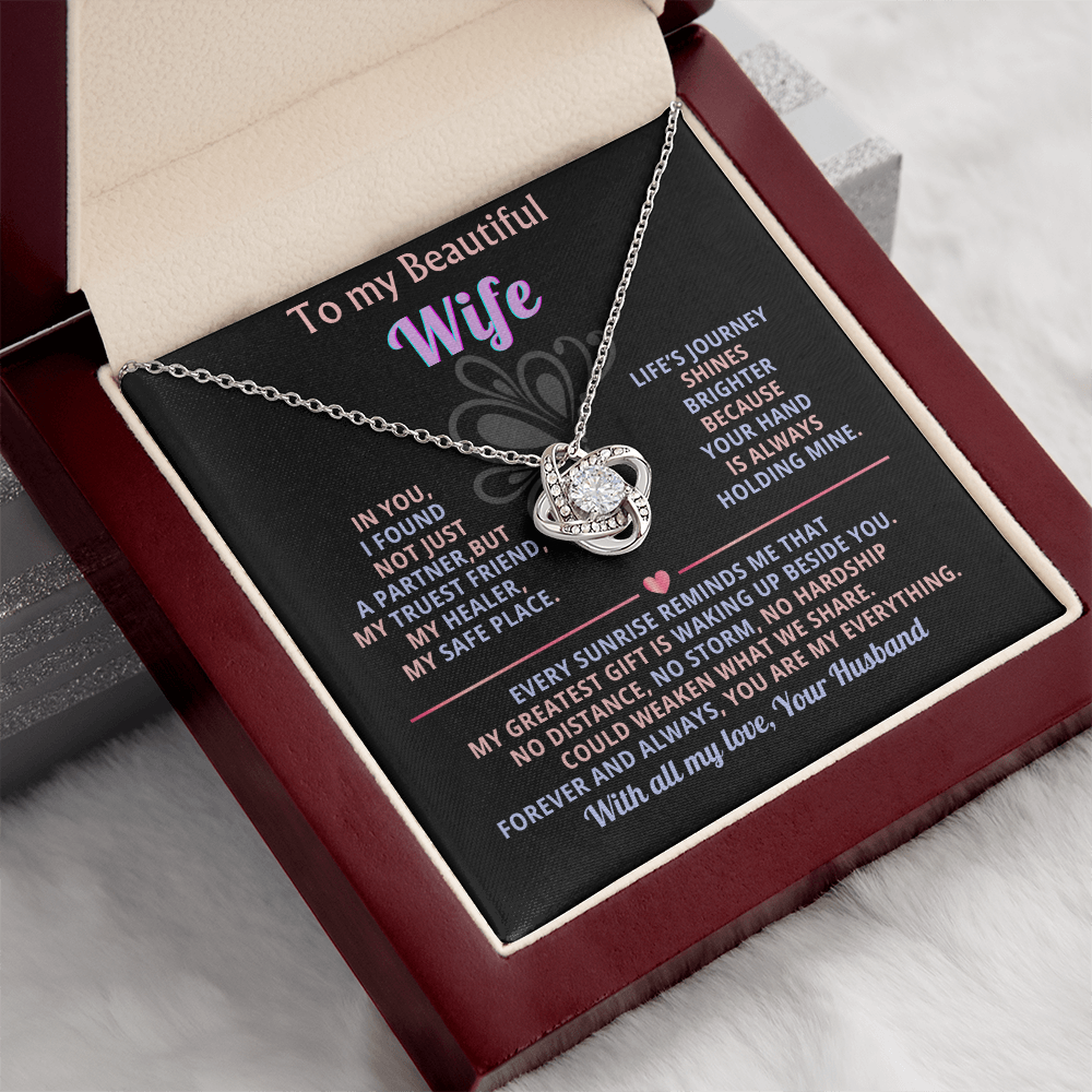 To My Beautiful Wife, Forever Love Necklace, Beautiful Gift