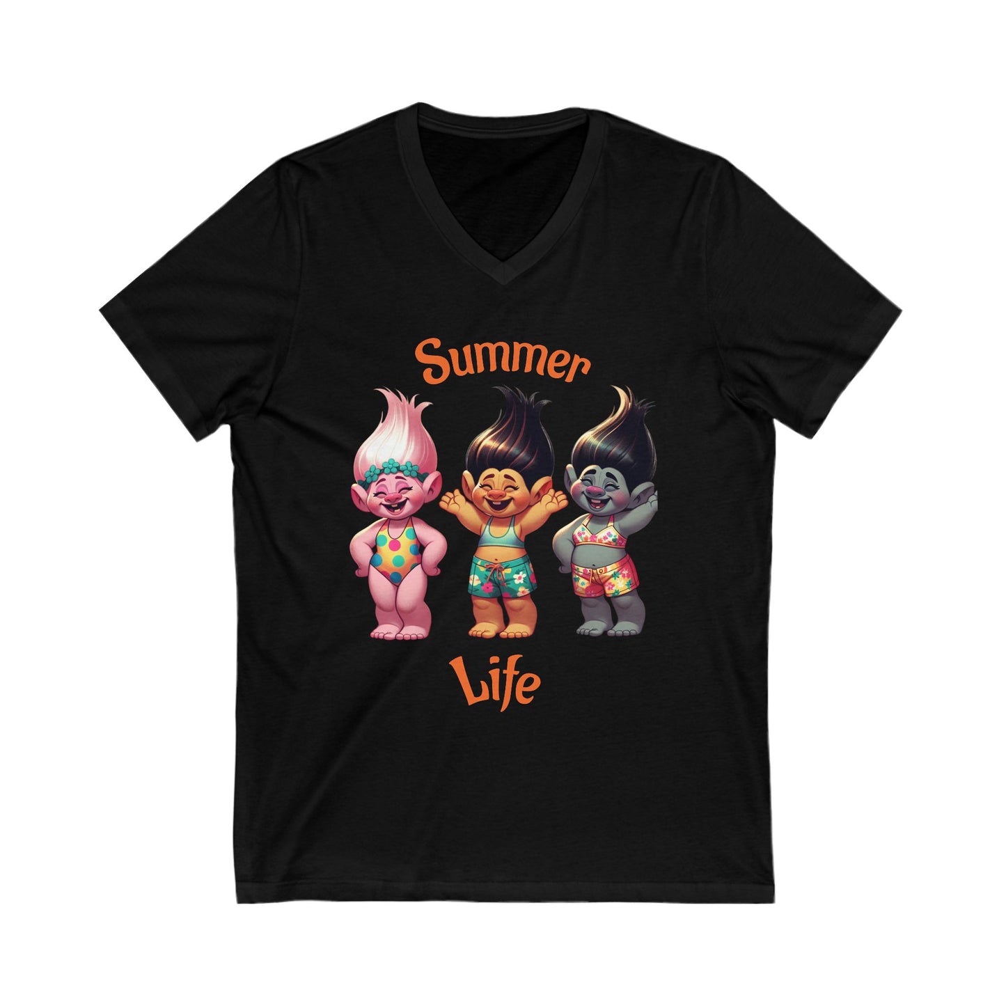 Summer Vibes Trolls T-Shirt, Unisex Tee for Summer Fun, Beach Day Outfit, Gift for Trolls Fans, Vacation Apparel, Kids, Adults, Cute,