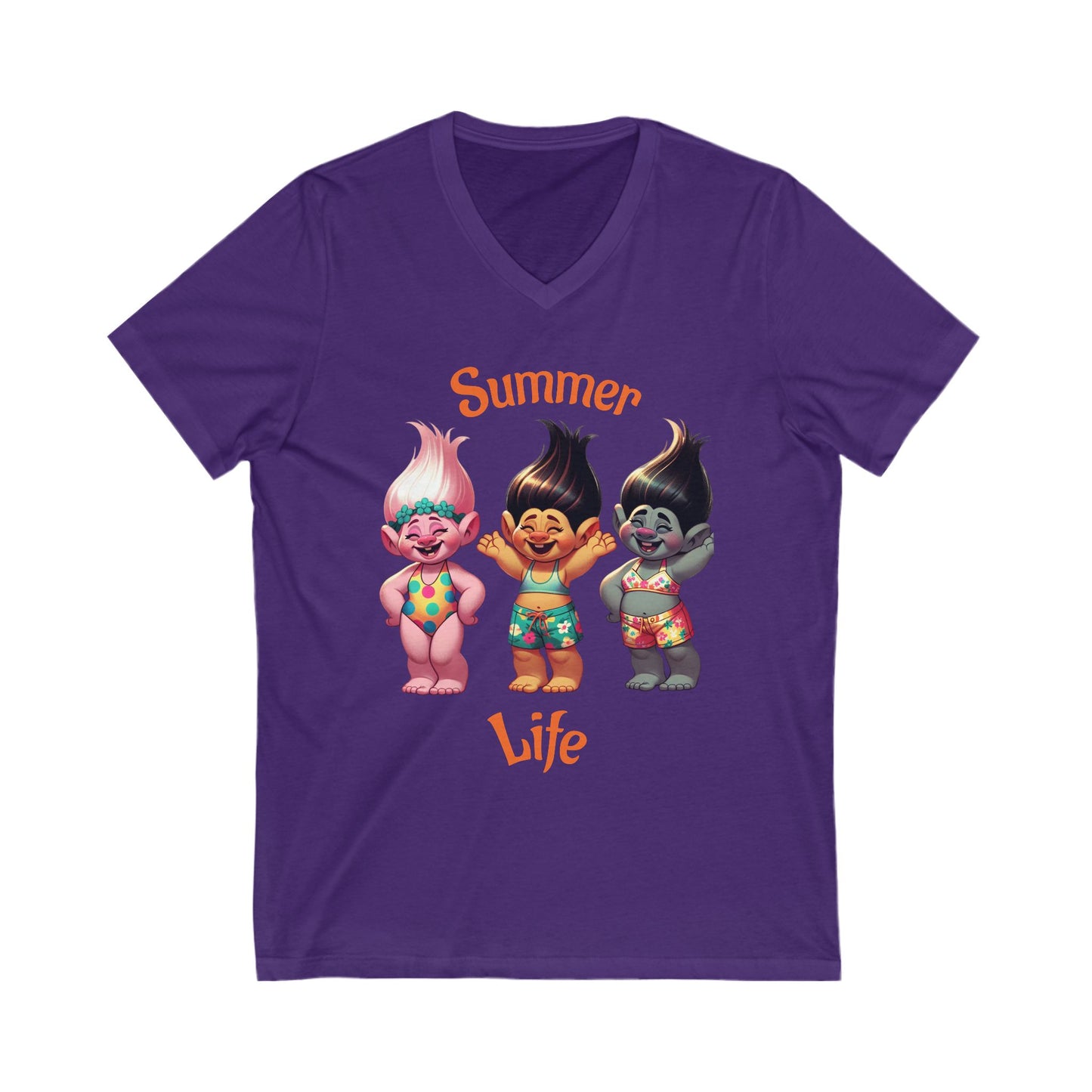 Summer Vibes Trolls T-Shirt, Unisex Tee for Summer Fun, Beach Day Outfit, Gift for Trolls Fans, Vacation Apparel, Kids, Adults, Cute,