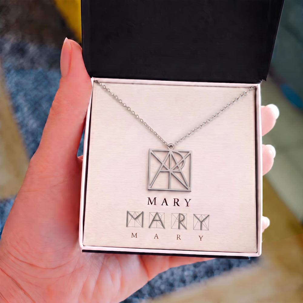 Custom Monogram Necklace Elegant and Beautiful design, Personal and Modern look