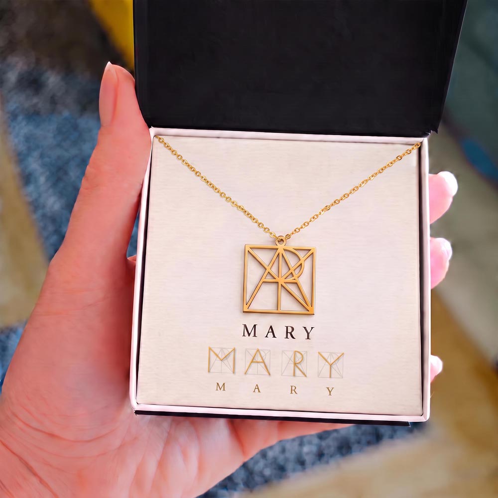 Custom Monogram Necklace Elegant and Beautiful design, Personal and Modern look