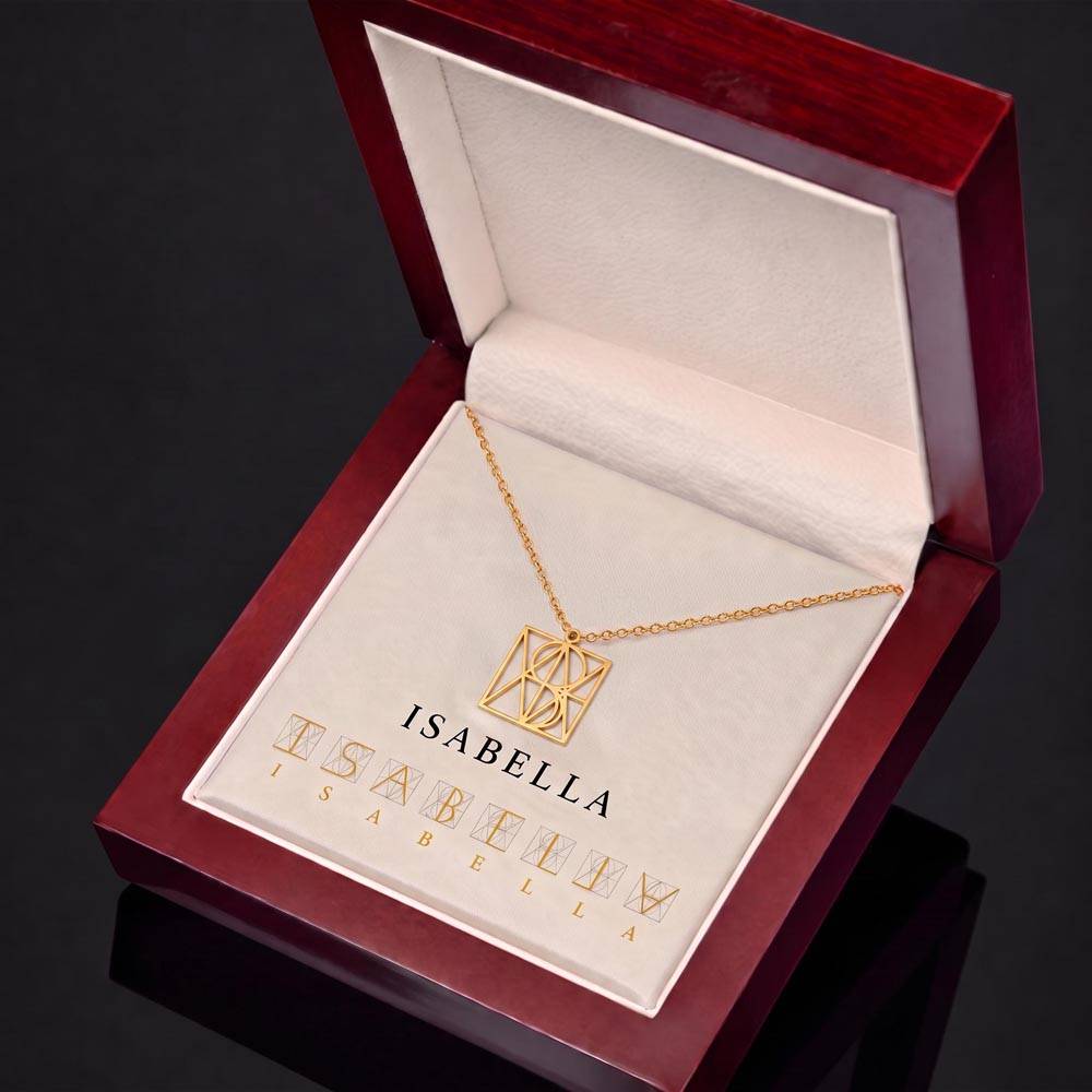Custom Monogram Necklace Elegant and Beautiful design, Personal and Modern look