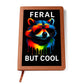 Vibrant Feral Racoon Illustration with Neon Colors and Sunglasses