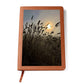 Close-Up Of Silhouetted Grasses Against Golden Sunlight