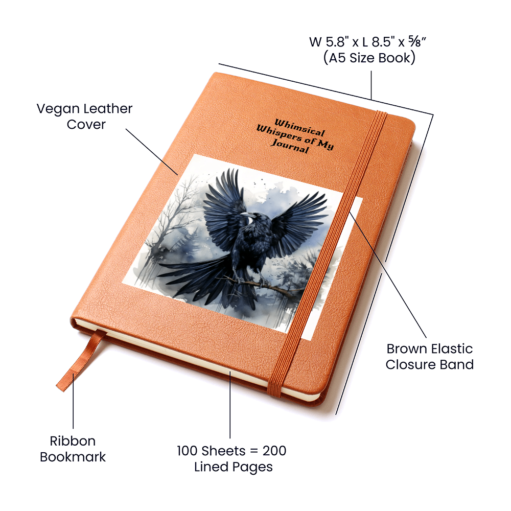 Whimsical Raven Journal- Mystical Boho Notebook Thoughts and Dreams & Magic