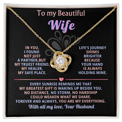 To My Beautiful Wife, Forever Love Necklace, Beautiful Gift