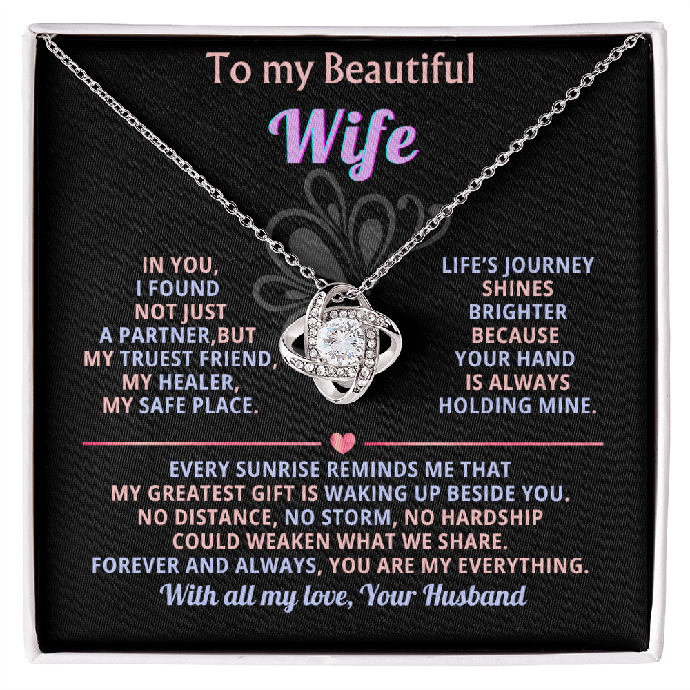 To My Beautiful Wife, Forever Love Necklace, Beautiful Gift