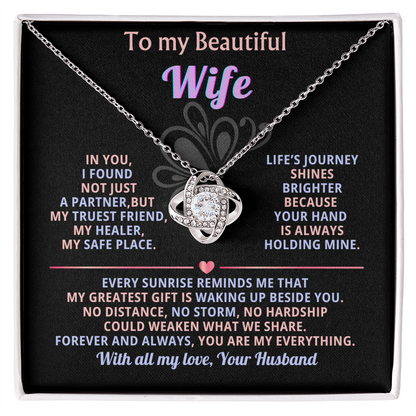 To My Beautiful Wife, Forever Love Necklace, Beautiful Gift