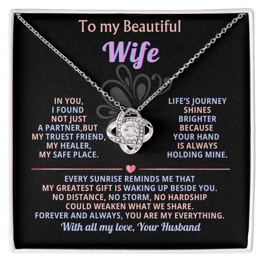 To My Beautiful Wife, Forever Love Necklace, Beautiful Gift