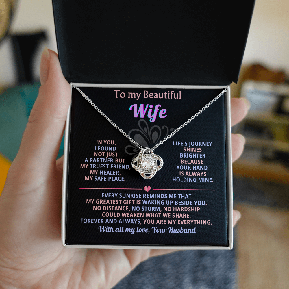 To My Beautiful Wife, Forever Love Necklace, Beautiful Gift