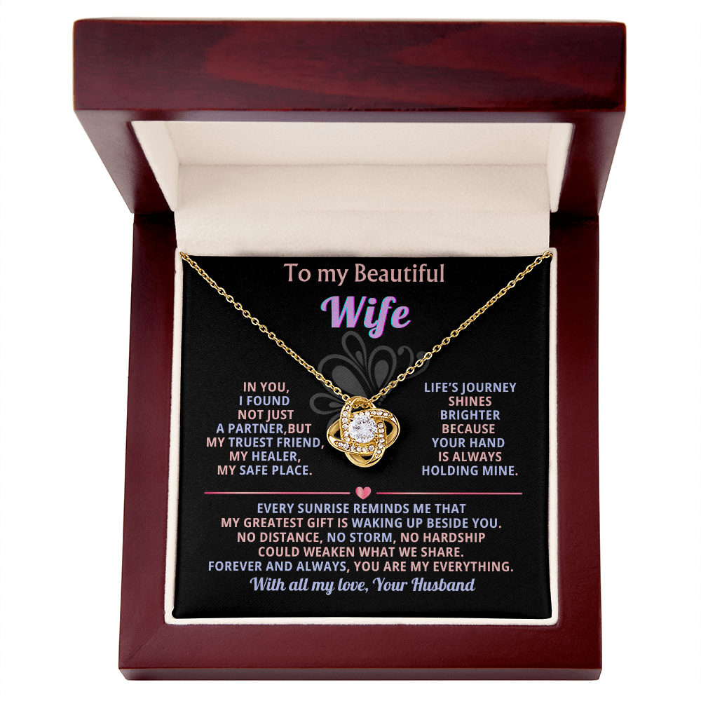 To My Beautiful Wife, Forever Love Necklace, Beautiful Gift