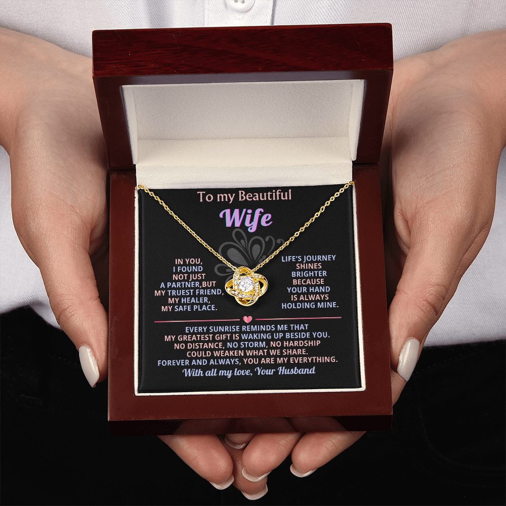 To My Beautiful Wife, Forever Love Necklace, Beautiful Gift