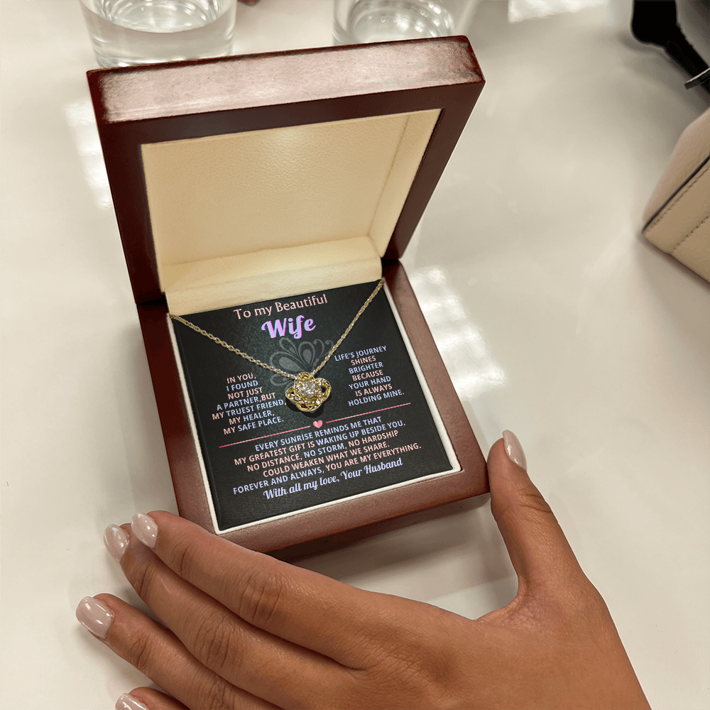 To My Beautiful Wife, Forever Love Necklace, Beautiful Gift