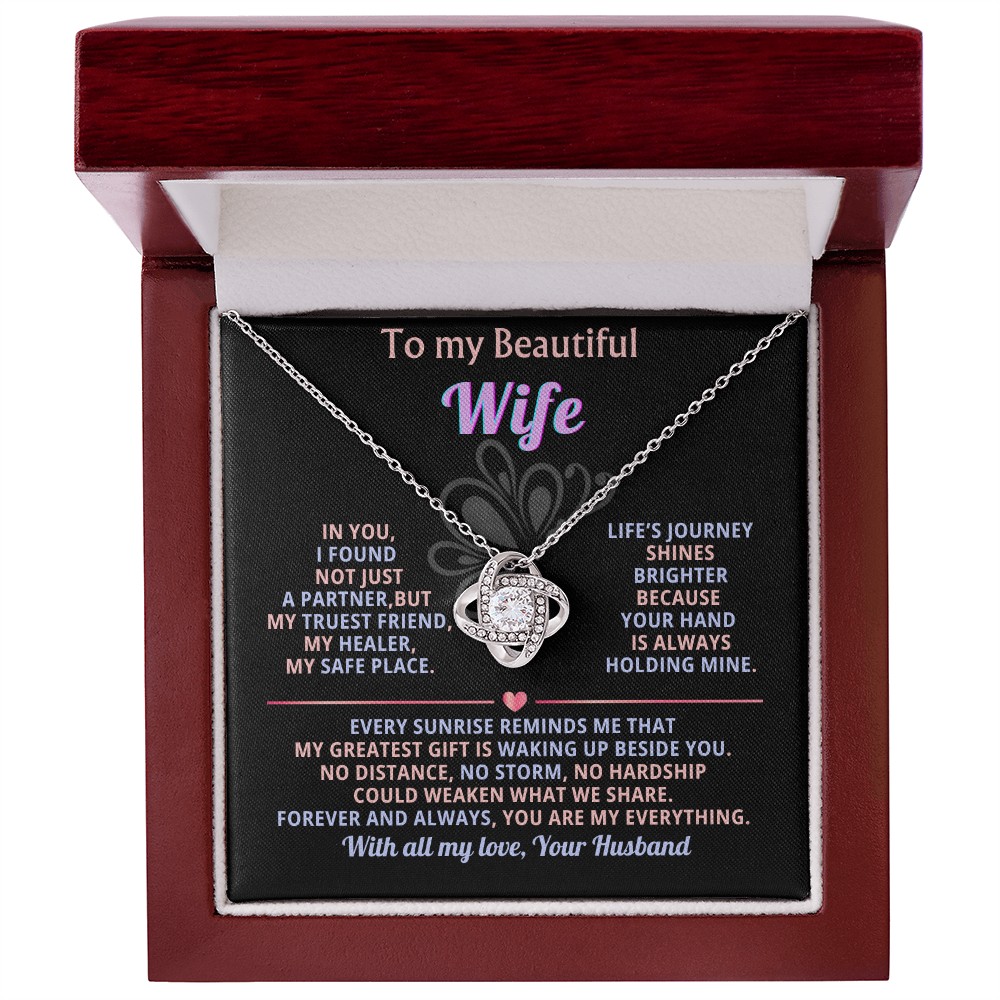 To My Beautiful Wife, Forever Love Necklace, Beautiful Gift