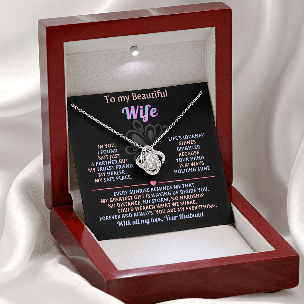 To My Beautiful Wife, Forever Love Necklace, Beautiful Gift
