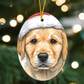 Christmas Ornament Yellow Labrador Retriever Puppy, Ready for Santa,