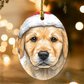 Christmas Ornament Yellow Labrador Retriever Puppy, Ready for Santa,