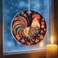 Christmas Chicken, Love of Roosters, Acrylic Circle Ornament,