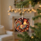 Christmas Chicken, Love of Roosters, Acrylic Circle Ornament,